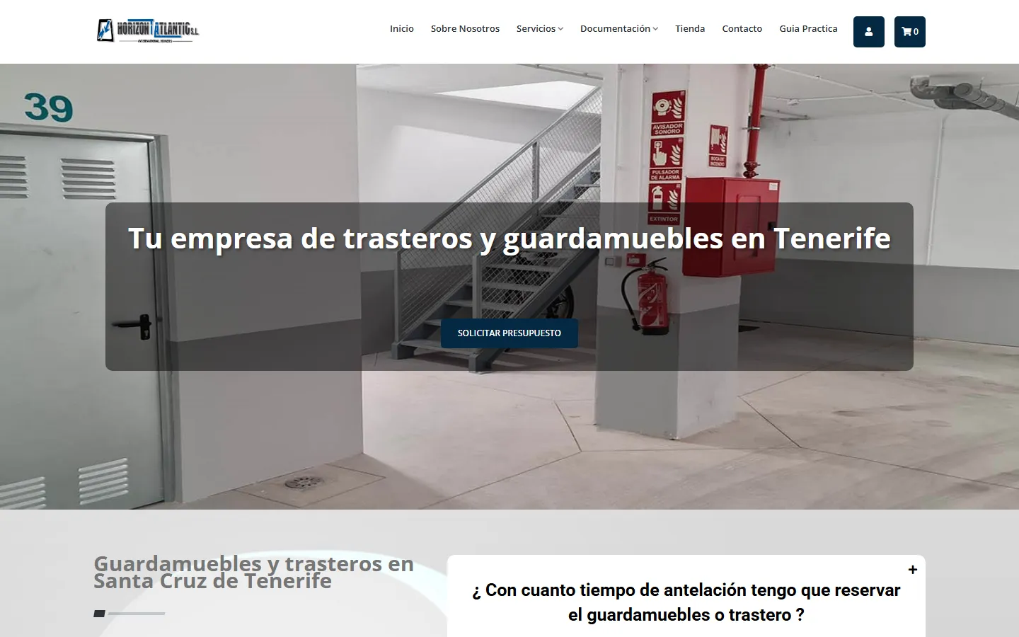 Página de trasteros y guardamuebles